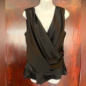 St John Black Sleeveless Blouse-Size M